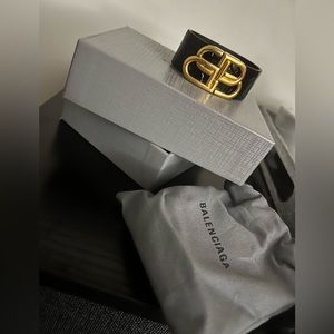 Worn once Genuine Leather Balenciaga cuff bracelet with dust bag and box